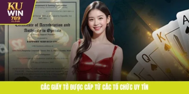 Các giấy tờ được cấp từ các tổ chức uy tín